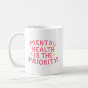 Minimalist Mental Health Typography Cheerful Colou Coffee Mug