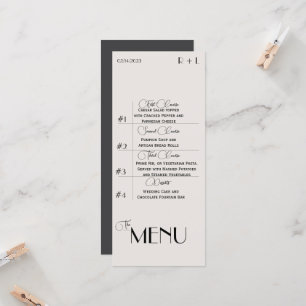 Minimalist Menu Invitation
