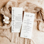 Minimalist Menu   Thank You Note | Wedding Napkin<br><div class="desc">This beautiful Wedding Menu Thank You Note features handwritten calligraphy with a minimalist modern layout - a perfect accent for your wedding or special event. Use this menu and thank you card for any occasion whether it be your wedding, bridal or baby shower, engagement party, retirement party... whatever you'd like!...</div>