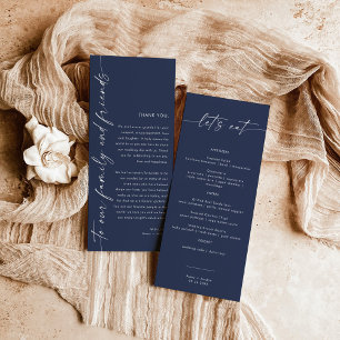 Minimalist Menu + Thank You Note Wedding Napkin