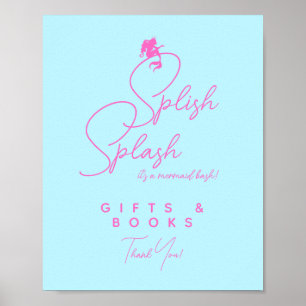 Minimalist Mermaid Birthday Party Gifts & Books Poster