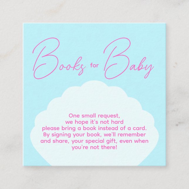 Minimalist Mermaid Girl Books For Baby Birthday Enclosure Card (Front)