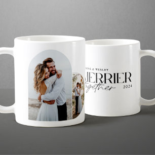 Minimalist Merrier Together Wedding Christmas Coffee Mug