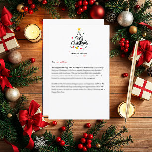 Minimalist Merry Christmas abstract tree