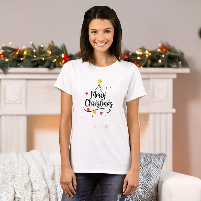 Minimalist Merry Christmas abstract tree T-Shirt (Creator Uploaded)