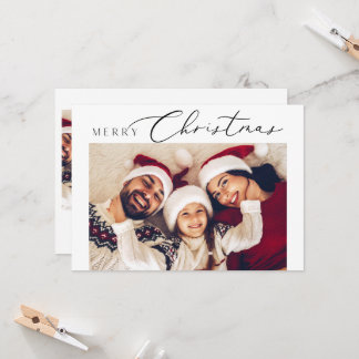 Minimalist Merry Christmas Cards with 4 Photos