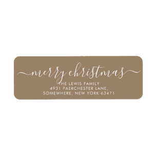 Minimalist Merry Christmas Gold Label