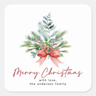 Minimalist Merry Christmas Greenery Gift Tags