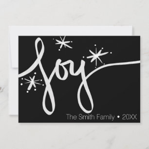 Minimalist Merry Christmas Hand Drawn Joy Script Holiday Card