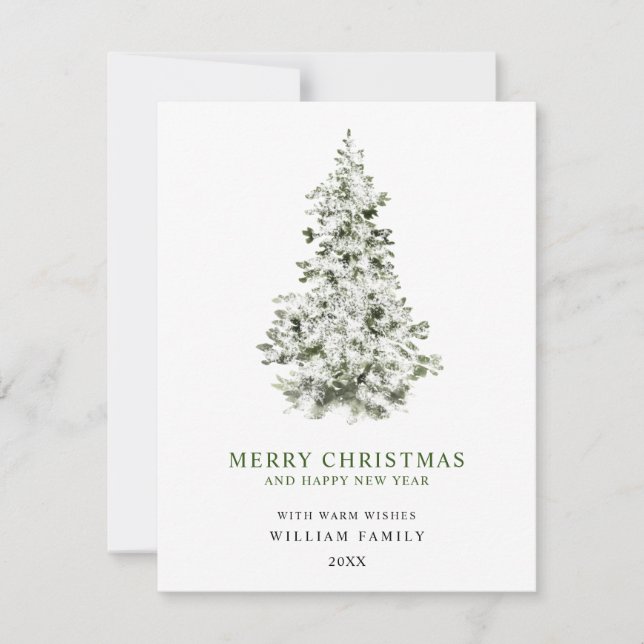 Minimalist Merry Christmas Holiday Card (Front)