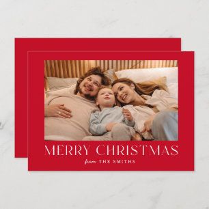 Minimalist Merry Christmas Holiday Photo Card