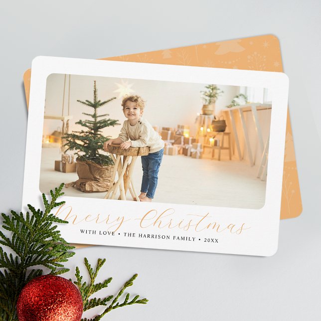 Minimalist Merry Christmas Modern Photo  Holiday Card (Minimalist Merry Christmas Modern Photo Holiday Card)