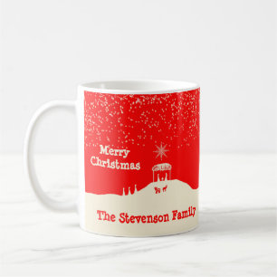 Minimalist Merry Christmas Nativity Scene Coffee Mug