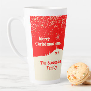 Minimalist Merry Christmas Nativity Scene Latte Mug