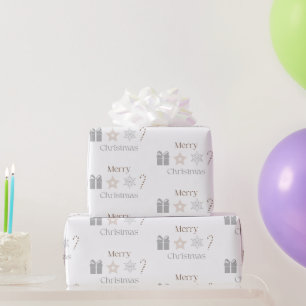 Minimalist Merry Christmas Neutral Modern Style fo Wrapping Paper