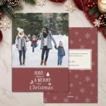 Minimalist Merry Christmas One Photo Card