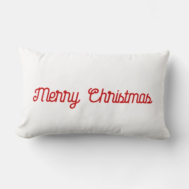 Minimalist Merry Christmas or Add Your Text Pillow (Front)