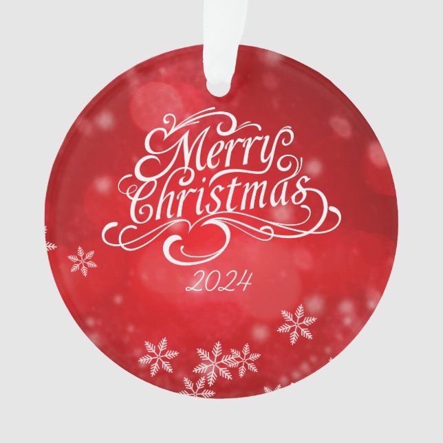 Minimalist Merry Christmas  Ornament (Front)