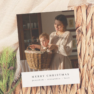 Minimalist Merry Christmas Photo Budget Holiday