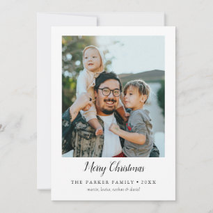 Minimalist Merry Christmas Portrait Photo Holiday Invitation