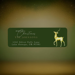 Minimalist Merry Christmas Reindeer Return Address