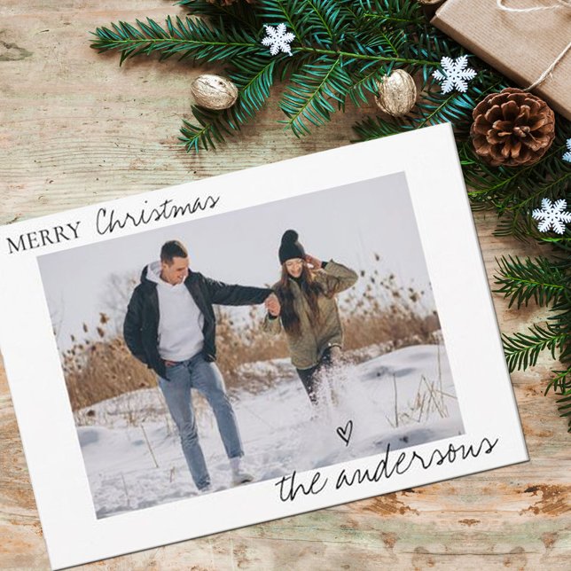 Minimalist Merry Christmas Simple Elegant Photo Holiday Card (Creator Uploaded)