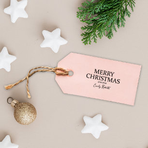 Minimalist Merry Christmas with love Tag Rubber Stamp