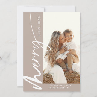 Minimalist Merry Everything Photo Christmas Holiday Card