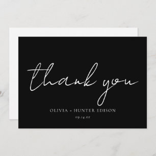 Minimalist Message Calligraphy  Thank You Card