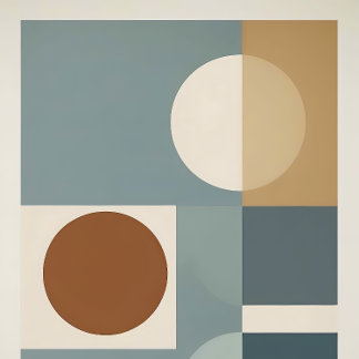 Minimalist Mid-Century Geometric Abstract Canvas Print