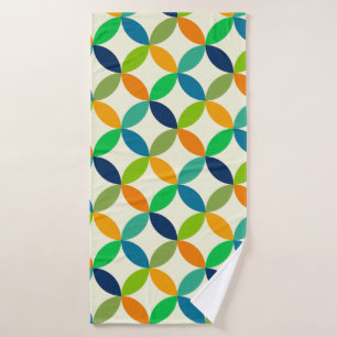 Minimalist Mid century modern geometric Bath Towel