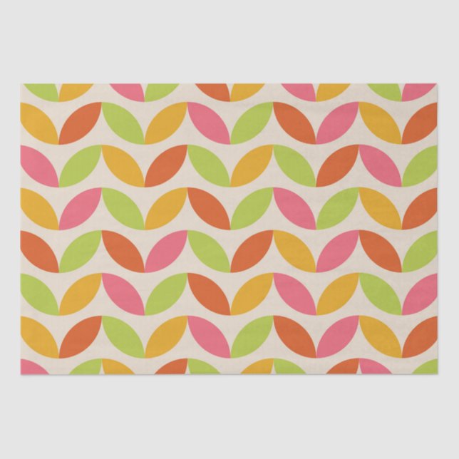 Minimalist Mid Century Scandinavian leaves pattern Tissue Paper (Front)