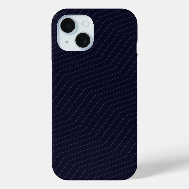 Minimalist Midnight Navy Blue Zig Zag Geometric Case-Mate iPhone Case (Back)