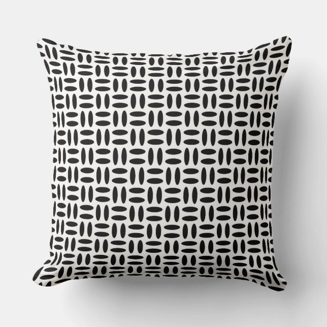 Minimalist Midnight Rhythm Ellipse Throw Pillow (Front)