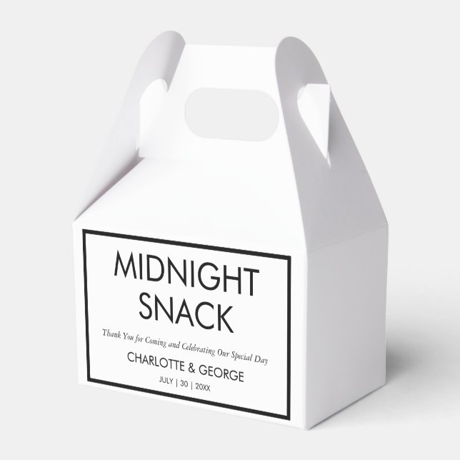 Minimalist Midnight Snack Custom Wedding Favours Favour Box (Front Side)