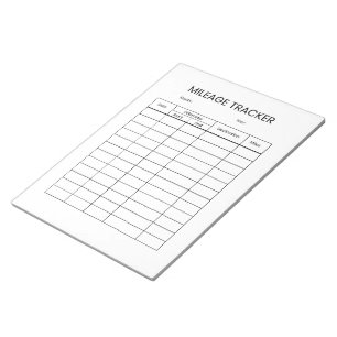 Minimalist Mileage Tracker Notepad