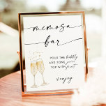 Minimalist Mimosa Bar Sign | Bridal Shower Sign<br><div class="desc">This Mimosa Bar Sign features a beautifully modern minimalist calligraphy- perfect to display at your shower or event's bubbly station! Text and background colours are fully editable —> click the "Customise Further" button to edit!</div>