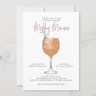 Minimalist Mimosas Cocktail Bridal Shower Invitat Invitation