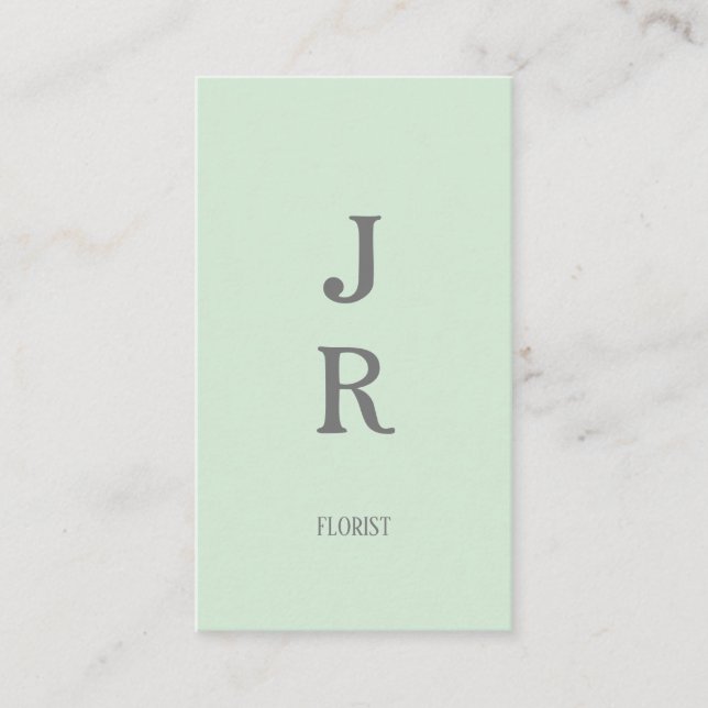Minimalist mint green business card (Front)