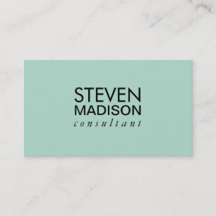 Minimalist Mint Green Business Card