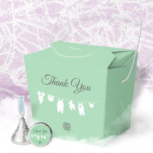 Minimalist Mint Green Gender Neutral Baby Shower Favour Box