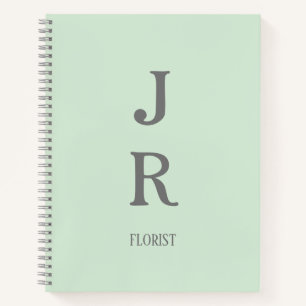 Minimalist mint green notebook
