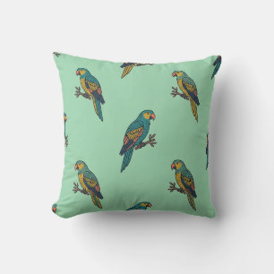 Minimalist Mint Green Parrot Pillow