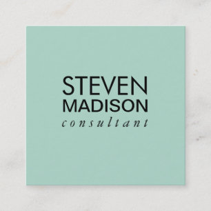 Minimalist Mint Green Square Business Card