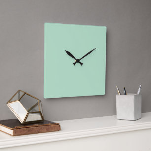 Minimalist Mint Green Square Wall Clock