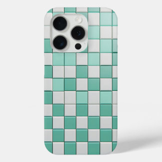 Minimalist Mint Green & White Chequered Case