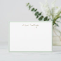 Minimalist Mint Sage Border Custom Script Name 