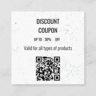 Minimalist Mint Speckled Discount Coupon Card with