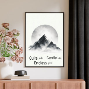 Minimalist Misty Mountain Silhouette Canvas Print
