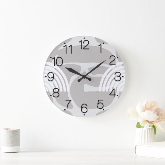 Minimalist Mixed Boho Arches Large Clock (Home)